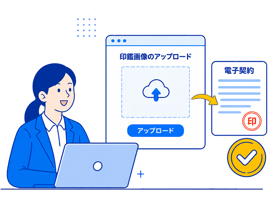 電子契約サービスの印鑑画像登録機能のイメージ図